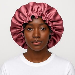 Pink Silk Hair Bonnet